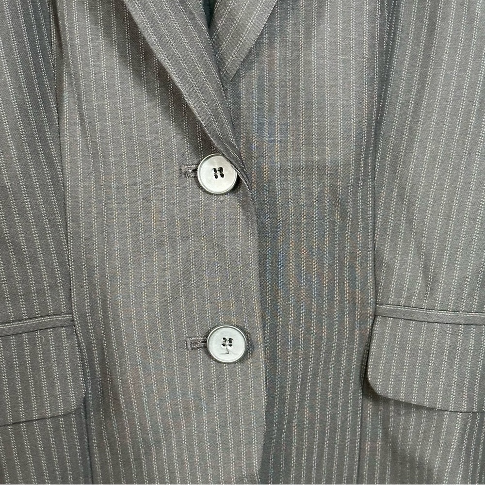 Club Monaco Micro Double Pinstripe Black Blazer in Size 0 PTP 17.5 inches - Picture 5 of 8